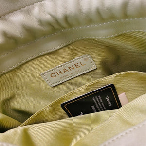Chanel AS2170 Large shopping Tote bag Shiny Lambskin Green - Default Title - View 8