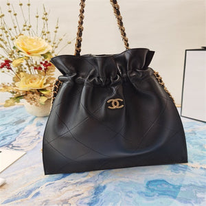 Chanel AS2170 Large shopping Tote bag Shiny Lambskin black - Default Title - View 1