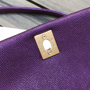 Chanel AS2215 mini flap bag with top handle Bag Purple - Default Title - View 7