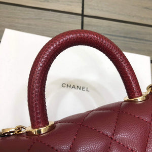 Chanel AS2215 mini flap bag with top handle Bag Wine Red - Default Title - View 4