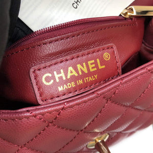Chanel AS2215 mini flap bag with top handle Bag Wine Red - Default Title - View 8