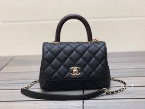 Chanel AS2215 mini flap bag with top handle Bag Black - Default Title - View 1