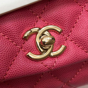 Chanel AS2215 mini flap bag with top handle Bag Rose Red - Default Title - View 5