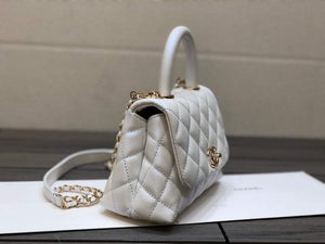 Chanel AS2215 mini flap bag with top handle Bag Silver White - Default Title - View 2