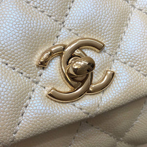 Chanel AS2215 mini flap bag with top handle Bag Silver White - Default Title - View 4