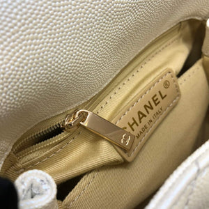 Chanel AS2215 mini flap bag with top handle Bag Silver White - Default Title - View 9