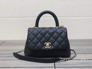 Chanel AS2215 mini flap bag with top handle Black Bag with black - Default Title - View 1