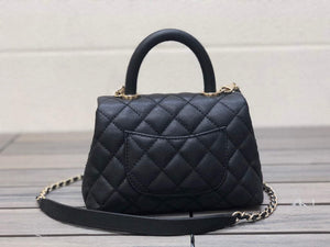 Chanel AS2215 mini flap bag with top handle Black Bag with black - Default Title - View 3