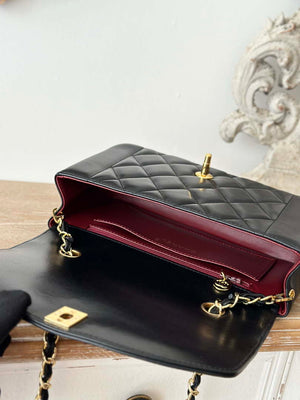 Chanel AS2221 Flap Handbag with Chain Lambskin & Gold-Tone Metal Black - Default Title - View 10