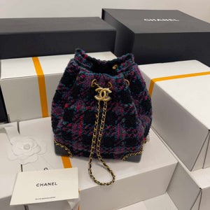 Chanel AS2318 Bucket 22K Purple Tweed Bag - Default Title - View 1
