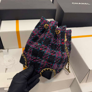 Chanel AS2318 Bucket 22K Purple Tweed Bag - Default Title - View 6