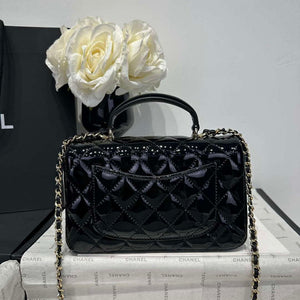 Chanel AS2431 Mini Classic Handbag With Top Handle Patent calfskin CC19020 - Default Title - View 5