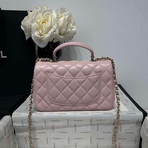 Chanel AS2431 Mini Classic Handbag With Top Handle Lambskin CC19017 - Default Title - View 5