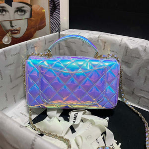 Chanel AS2431 Mini flap Fantasy Mirror Calfskin & Gold-Tone Metal Blue - Default Title - View 2