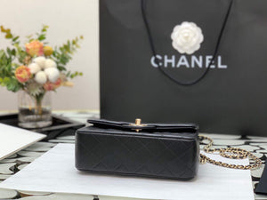 Chanel AS2431 Mini flap Lambskin bag with top handle Black Lion Bright Gold - Default Title - View 6
