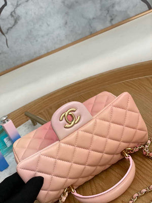 Chanel AS2431 Mini Flap Lambskin Bag with top Handle Gradient Pink - Default Title - View 3