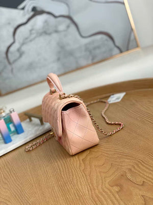 Chanel AS2431 Mini Flap Lambskin Bag with top Handle Gradient Pink - Default Title - View 5