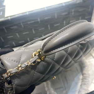 Chanel AS2431 Mini Flap Lambskin Bag with top Handle Gray Bright gold - Default Title - View 4