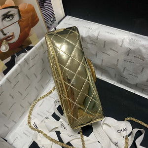 Chanel AS2431 Mini flap Mirror Calfskin Metallic Calfskin & Gold-Tone Metal Gold - Default Title - View 4