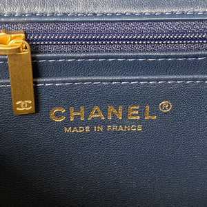 Chanel AS2431 Mini flap Navy Blue Lambskin bag with top handle Gold - Default Title - View 8