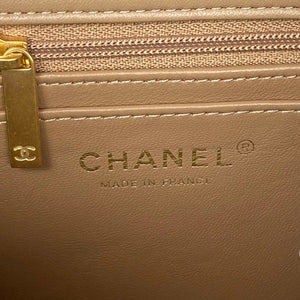 Chanel AS2431 Mini flap Tan Lambskin bag with top handle Gold - Default Title - View 8