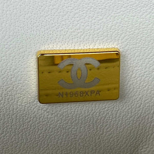Chanel AS2431 Mini flap White Lambskin bag with top handle Gold - Default Title - View 9