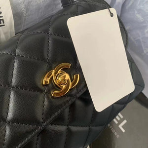 Chanel Flap Bag With Top Handle AS2463 Lambskin Black - Default Title - View 4