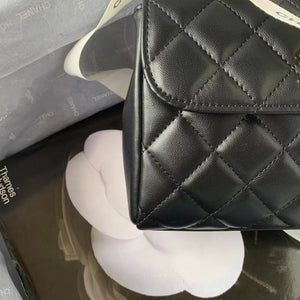Chanel Flap Bag With Top Handle AS2463 Lambskin Black - Default Title - View 9
