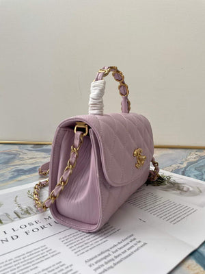 Chanel AS2477 Mini Flap CC Wrapped Bag with Top Handle Pink - Default Title - View 2