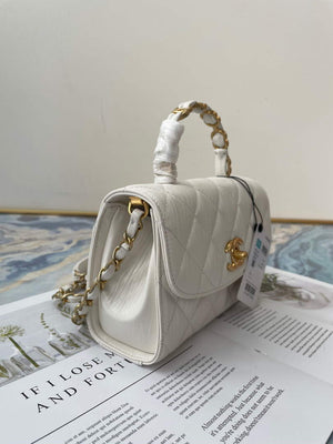 Chanel AS2477 Mini Flap CC Wrapped Bag with Top Handle White - Default Title - View 2