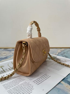 Chanel AS2477 Mini Flap CC Wrapped Bag with Top Handle Apricot - Default Title - View 2