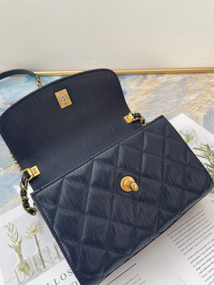 Chanel AS2477 Mini Flap CC Wrapped Bag with Top Handle Navy Blue - Default Title - View 7