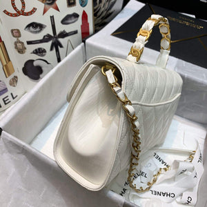 Chanel AS2478 Flap CC Wrapped Bag with Top Handle White - Default Title - View 3