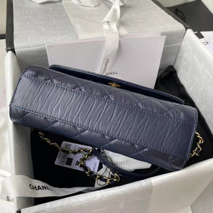Chanel AS2478 Flap CC Wrapped Bag with Top Handle Navy Blue - Default Title - View 6