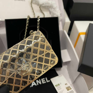 Chanel AS2535 Mini Evening Bag Gold-Tone Metal & Lambskin With Grey - Default Title - View 3