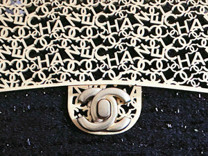 Chanel AS3526 Mini Evening Bag Wool Tweed & Gold-Tone Metal Black - Default Title - View 9