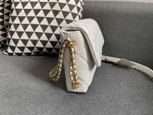 Chanel AS2563 Flap Bag Lambskin Gold Metal White - Default Title - View 4