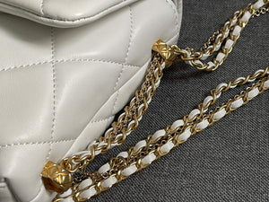 Chanel AS2563 Flap Bag Lambskin Gold Metal White - Default Title - View 6