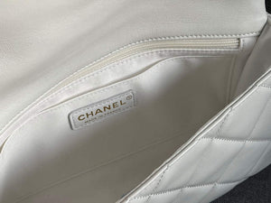 Chanel AS2563 Flap Bag Lambskin Gold Metal White - Default Title - View 9