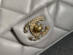 Chanel AS2563 Flap Bag Lambskin Gold Metal Gray - Default Title - View 3