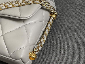 Chanel AS2563 Flap Bag Lambskin Gold Metal Gray - Default Title - View 7
