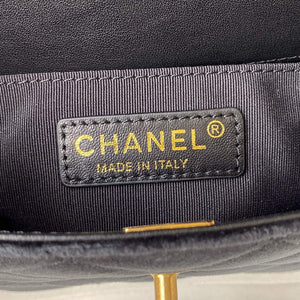 Chanel AS2597 Mini Flap Bag Velvet & Gold Tone Metal Black - Default Title - View 7