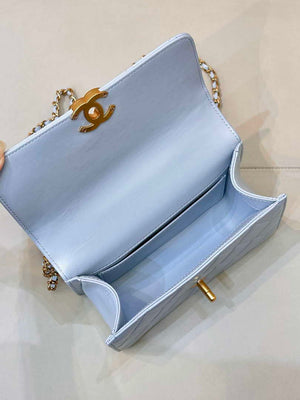 Chanel AS2615 Woc Wallet on Chain Calfskin Bag Light Blue - Default Title - View 9