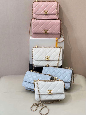 Chanel AS2649 Woc Wallet on Chain Calfskin Bag Blue - Default Title - View 3
