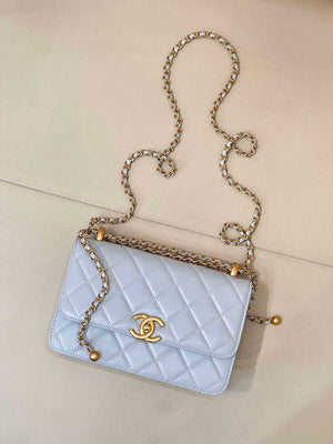 Chanel AS2649 Woc Wallet on Chain Calfskin Bag Blue - Default Title - View 4