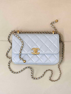 Chanel AS2649 Woc Wallet on Chain Calfskin Bag Blue - Default Title - View 5