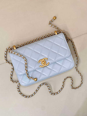 Chanel AS2649 Woc Wallet on Chain Calfskin Bag Blue - Default Title - View 7