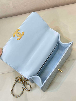 Chanel AS2649 Woc Wallet on Chain Calfskin Bag Blue - Default Title - View 9