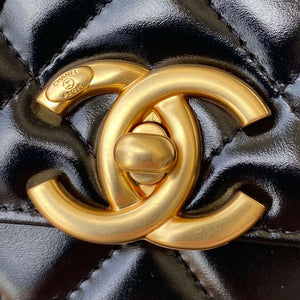 Chanel AS2649 Woc Wallet on Chain with Gold Charm Small Vintage Calfskin Bag Black - Default Title - View 3