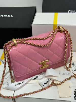 Chanel AS2649 Woc Wallet on Chain with Gold Charm Small Vintage Calfskin Bag Pink - Default Title - View 4